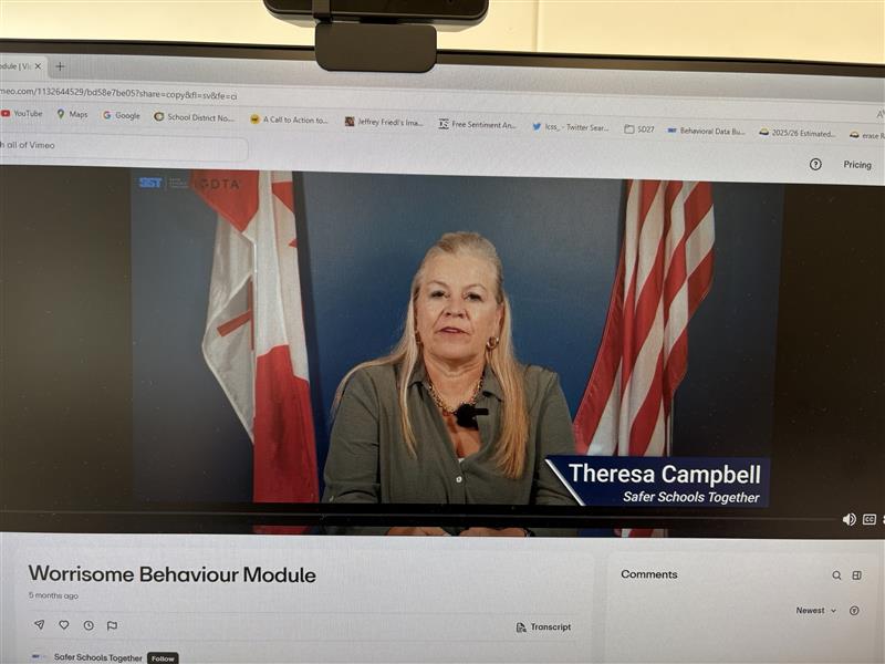 All CCSD27 Staff Trained in Recognizing Worrisome Behaviour Hattie Darney